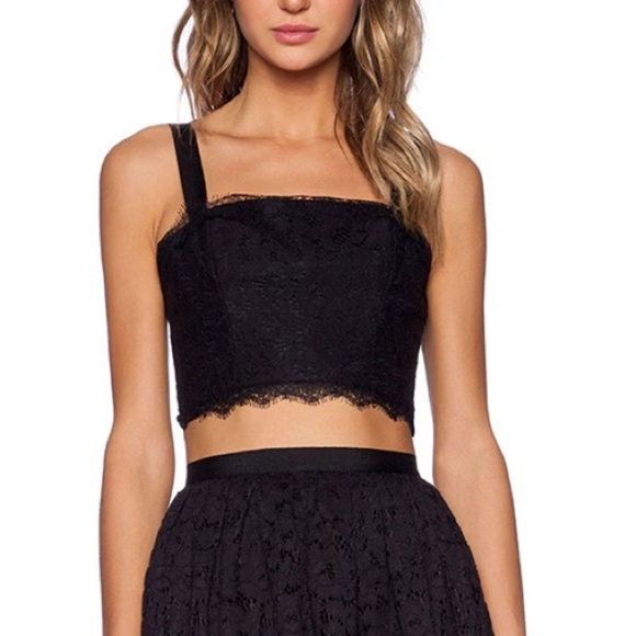 NBD Tops - NBD On My Mind Black Lace Crop Top sz XS